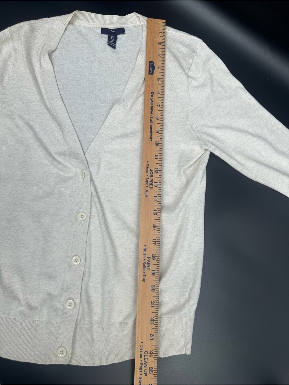 Gap Ivory Button Front Cardigan Womens Medium Coastal Quiet Luxury Lightweight - Picture 4 of 9
